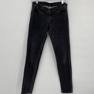 Jennifer Lopez Dark Wash Denim Skinny Jeans Gray Black Size 0